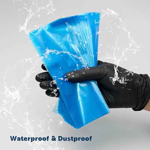 Wormhole Tattoo 200Pcs Plastic Tattoo Machine Covers, 3Pcs Tattoo Grip Tape, Disposable Tattoo Pen Covers for Tattoo Beginners 65 * 180mm - Blue