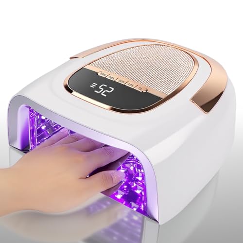 96W Professional Cordless Nail Lamp for Gel & Acrylic Nails 60S Fast-Curing UV/LED Light with 15600mAh Rechargeable Battery (60+ Uses), Smart Sensor & Metal Base for Home and Salon