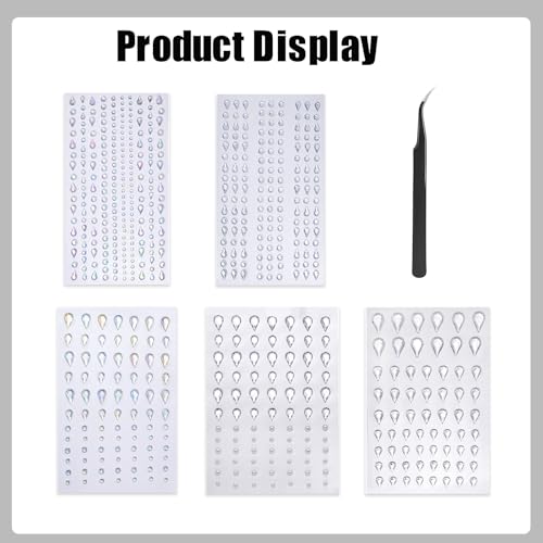 Face Gems Self-Adhesive Rhinestone Stickers - 5 Sheets