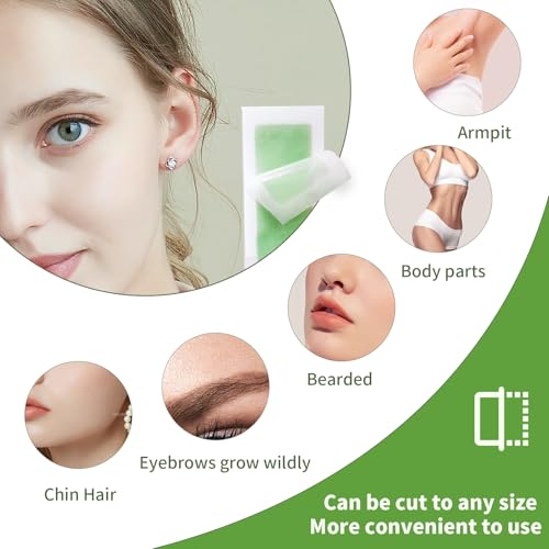 Facial Wax Strips for Women ? 98% Natural, Hypoallergenic Formula for Sensitive Skin ? Quick & Gentle Hair Removal for Upper Lip, Eyebrows, Chin, Bikini Line & Legs 40Pcs