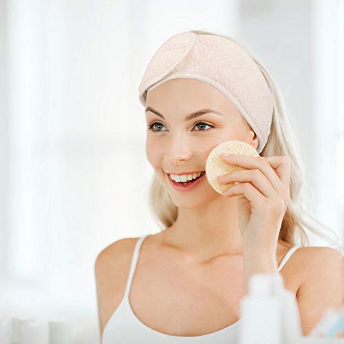 Whaline 4 Pack Adjustable Spa Facial Headbands - Soft Towel Makeup Hair Wrap