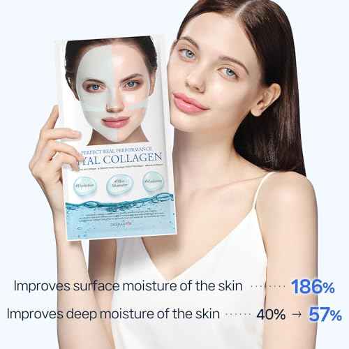 DERMAFIX HYALCOLLAGEN Hydrolyzed Collagen Face Masks, Moisturizing and Vitalizing, 23g each, Value Pack of 8