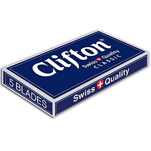 100 Clifton Classic Double Edge Razor Blades For Safety Razor - Men¢¥s Safety Razor Blades For Shaving For Men For A Smooth And Clean Shave (1 Year Supply)