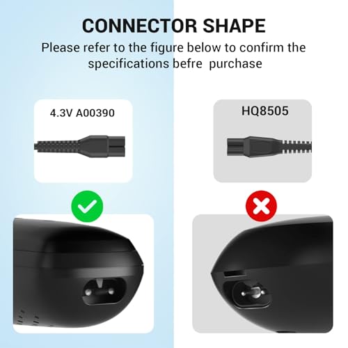 4.3V Charger Compatible with Philips Norelco One Blade Old Model A00390 QP2520 MG3740 QP2521 QP2522 QP2515 MG5700 MG3720 Electric Shaver Replacement Power Cord