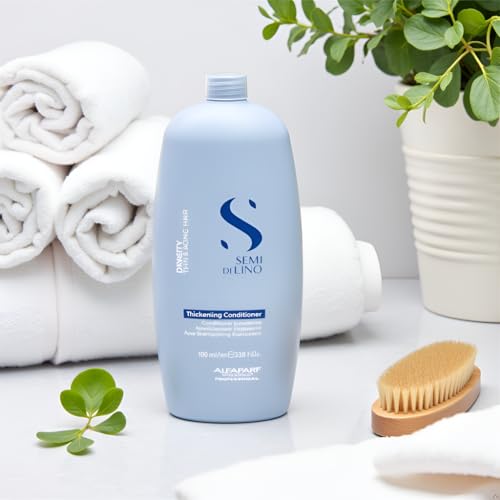 Alfaparf Milano Semi Di Lino Density Conditioner - Sulfate-Free, Detangling & Moisturizing for Thin Hair with Filler Complex - Provides Softness & Added Volume (33.8 Fl Oz)