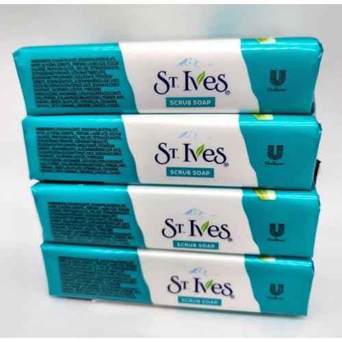 St. Ives' Scrub Bar Soap with Coconut Water, Aloe, and Walnut (4 Packs)