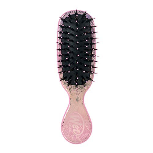 Wet Brush Mini Shine Enhancer?Detangler Detangling Knots SnagFree Shiny Smooth Hair Dry Detangling Spreads Dry Shampoo Black Color, Sea Shells, 1 Count