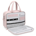 Travel Toiletry Bag,Water-resistant Makeup Cosmetic Bag with Jewelry Organizer Hanging Toiletry Bag for women Trips Camping Bathroom,Smoky Pink