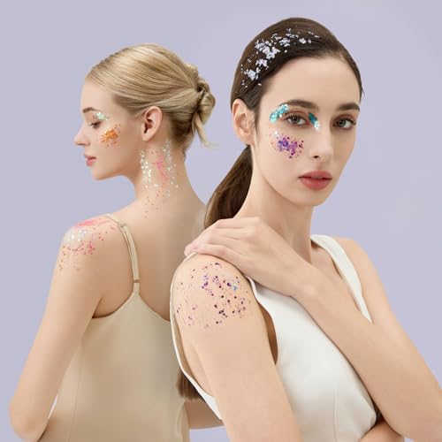 Teenitor 9-Color Glitter Gel Set for Face, Body & Hair