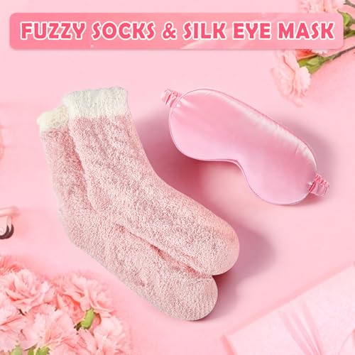 Gifts for Women, Cozy Self Care Gift Set for Her with Blanket, 12oz Insulated Mug & Socks, Thoughtful Birthday Gift for Mom, Wife, Girlfriend or Best Friend