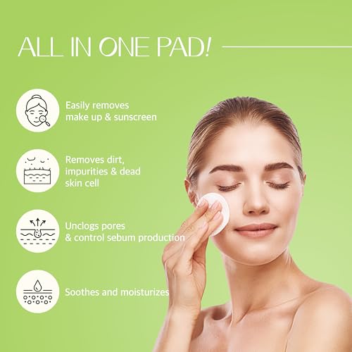 REAL VEGAN QUICK CLEANSING PAD ? Gentle Makeup Remover, Deep Pore Cleansing, Soothing & Moisturizing Formula, Hypoallergenic, Ideal for Sensitive Skin ? 50counts