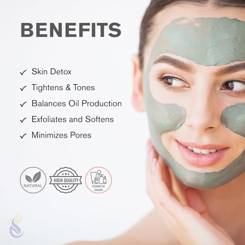 ClearLee Bentonite Clay Cosmetic Grade Powder - 100% Pure Natural Powder - Indian Clay - Great For Skin Detox, Rejuvenation, and More - Heal Damaged Skin - DIY Clay Face Mask (2 LB)