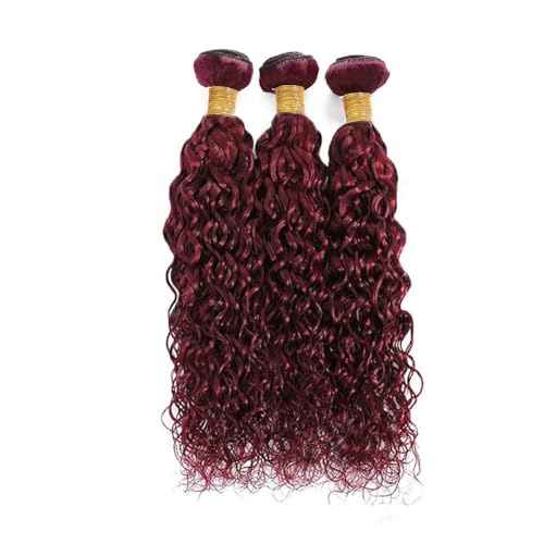 Burgundy Bundle 99J Water Wave Human Hair Bundles Brazilian Wine Red Virgin Hair Red Wet And Wavy Hair Weave 3 Bundles 16 18 20 Inch 99J Burgundy Bundle