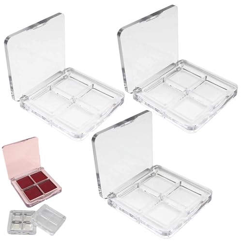 Empty Makeup Palette Set - 3 Transparent Containers for DIY Eyeshadow