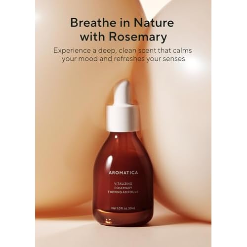 AROMATICA Vitalizing Rosemary Firming Ampoule Serum - Skin Revitalizing Retinol Serum for Face, Moisturizing & Strengthening Skin Barrier (30ml)