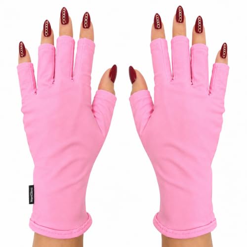 ManiGlovz UPF 50+ UV Gel Manicure Fingerless Gloves - Cotton Candy
