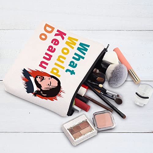 BWWKTOP Keanu Inspired Cosmetic Bag - Multicolor, Waterproof, Letter Print - Travel, Makeup Storage, Gift - Women - Keanu Reeves Fans (Keanu Bag)