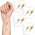 Glitter Lightning Bolt Temporary Tattoos, 50 Pack Gold Silver