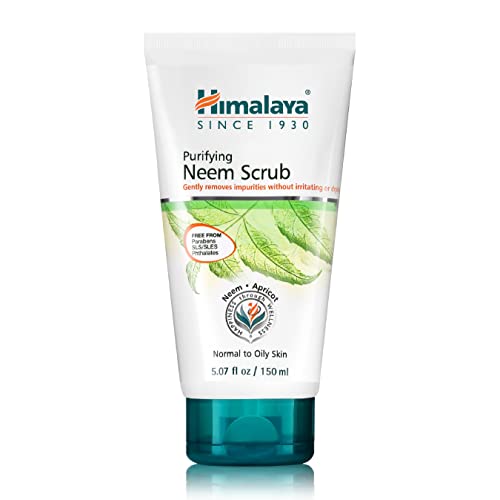 Himalaya Purifying Neem Scrub with Neem and Apricot, For Normal to Oily Skin, Free from Parabens, SLS, and Phthalates, Dermatologically Tested, 150 ml (5.07 oz)