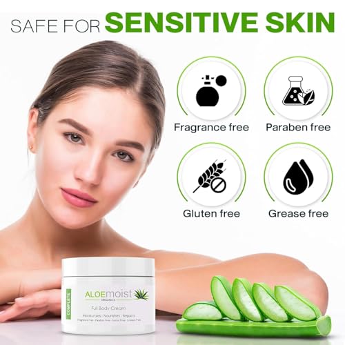 Organic Aloe Vera Face Cream & Body Moisturizing Cream, Natural Aloe Vera Lotion with Vitamin E Oil, Vitamin C, Retinol Cream, Shea Butter ? Anti Aging Face Moisturizer for Women, Dry Skin (2 oz)