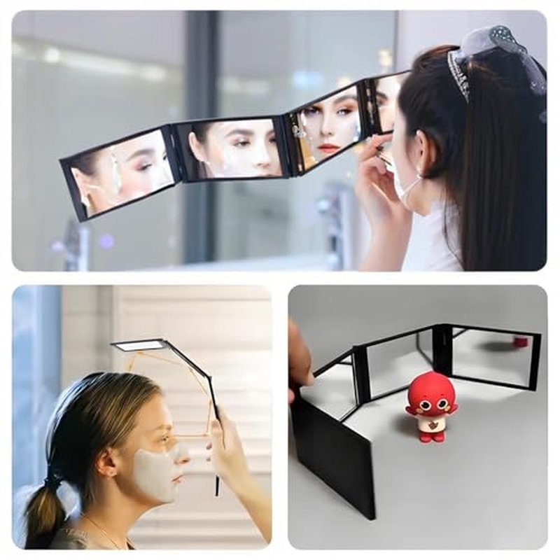 4-Way 360° Makeup Mirror + 15X Magnifying Mirror Set