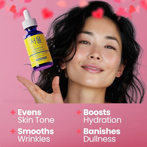 SeoulCeuticals Korean 5% Niacinamide + Snail Mucin 97.5% Essence Serum + Hyaluronic Acid, Cruelty Free Korean Skin Care, Natural & Organic Anti Aging Face Serum for Dull Skin, K Beauty 1oz