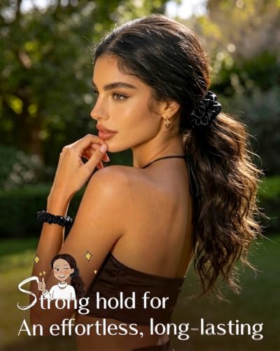 Satin Scrunchies 8 Pack, No Damage Hair Ties for Women