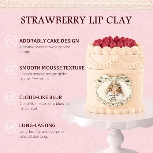 Strawberry Cream Cake Lip Tint Stain - Matte Mousse Lipstick