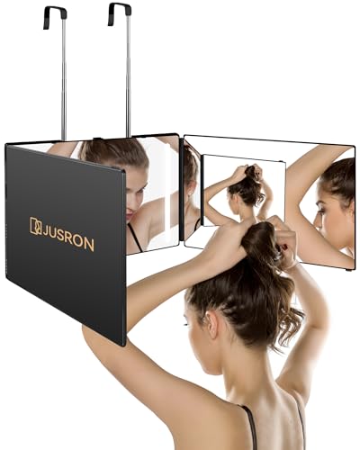 JUSRON 360° Self Hair Cutting Mirror with LED Lights