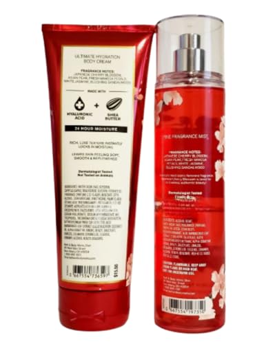 Bath & Body Works Japanese Cherry Blossom Fine Fragrance Mist & Body Cream Set