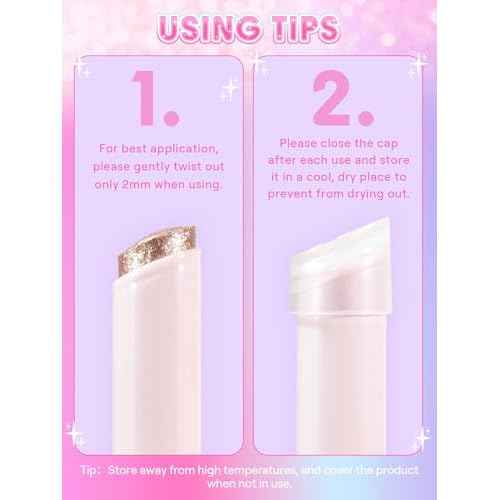 SHEGLAM Crystal Jelly Glaze Stick Eye Shadow Stick Eyeliner Brightener Pencil Crayon with Brush Easy to Blend Long Lasting Shimmer Eyeshadow-Rosy Gem