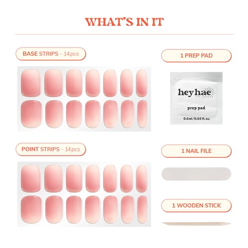 Heyhae Essentials Bundle - Semi Cured Gel Nail Strips (Hey, Let's Go Shopping) + Top Gel [2 Pack]