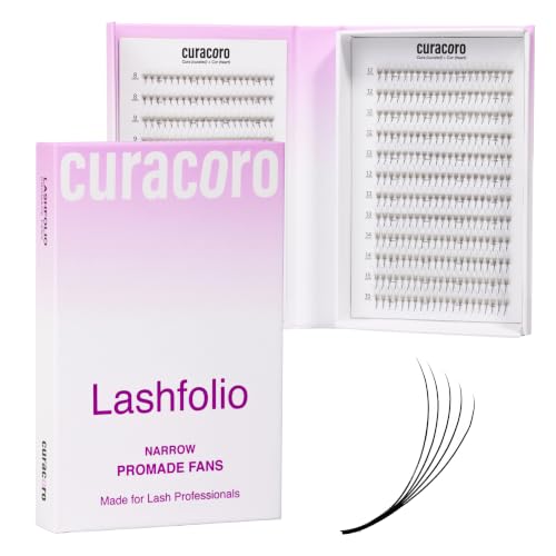 Curacoro LashFolio Narrow Promade Fans 8D-0.05 C Curl 12mm - High Volume Lash Extensions