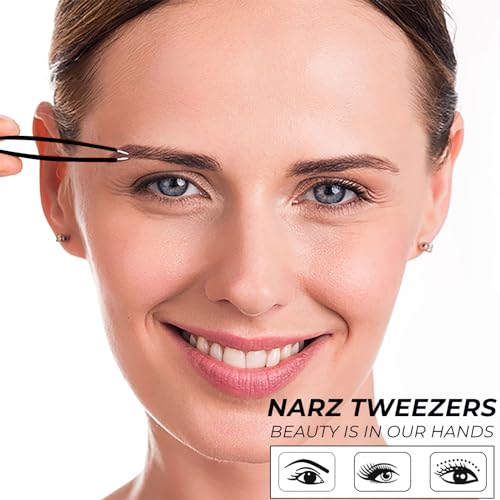 Professional Tweezer for Facial Hair Women & Men Stainless Steel Precision Tweezers for Ingrown Hair Tweezers for Men & Women (Deep Black)