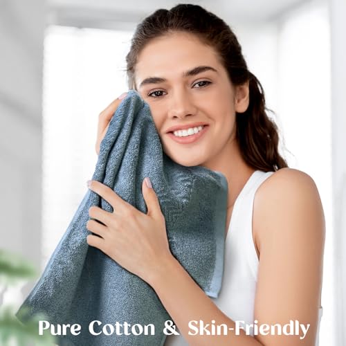 Cleanbear Towel Set, 6 Pack Wash Cloths for Showering and 4 Pack Hand Towels for Bathroom, Soft and Absorbent, Meet All Your Daily Needs