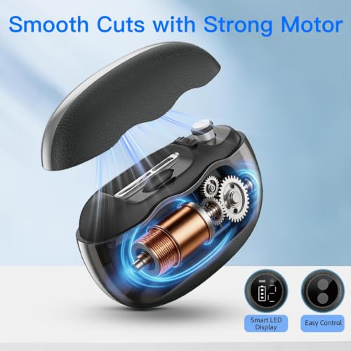 Electric Nail Clipper 3-in-1 with Magnifier & Polishing