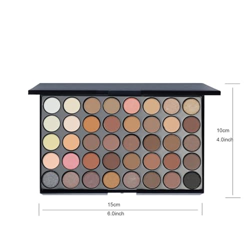BONNIE CHOICE 40 Colors Neutral Smokey Makeup Eyeshadow Palette, Professional High Pigmented Matte Glitter Black Grey Naked Nude Brown Makeup Pallet Waterproof Long Lasting Eye Shadow Powder