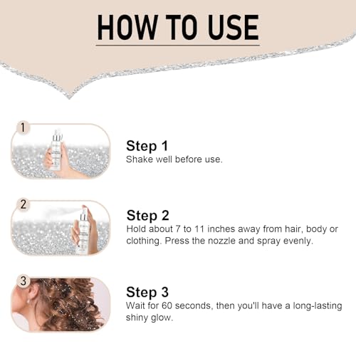 Silver Glitter Spray for Body, Hair & Clothes – 4oz