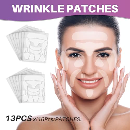 208 Pcs Advanced Anti Facial Wrinkle Patches,Set of Facial Stickers Tape for Reducing Forehead Eye and Upper Lip for Overnight Skin Repair