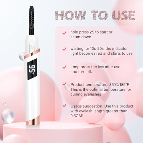 Heated Eyelash Curler - Fast Heating & Adjustable Temperatures