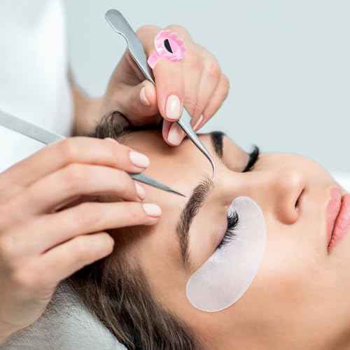 100 Pcs Glue Rings for Eyelash Extensions,Disposable Ring for Lashes Cute Lash Glues Holder Ring Glues Cup Glue Rings,Use for Eyelash Extension Supplies(Rotundity Pink)