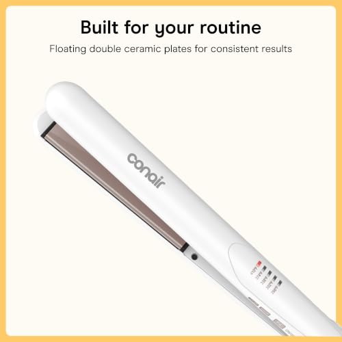 Conair 1-Inch Double Ceramic Flat Iron Hair Straightener with Extra-Long Plates