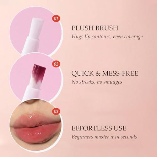 Jelly Lip Gloss with Watercolor Tint & Soft Brush