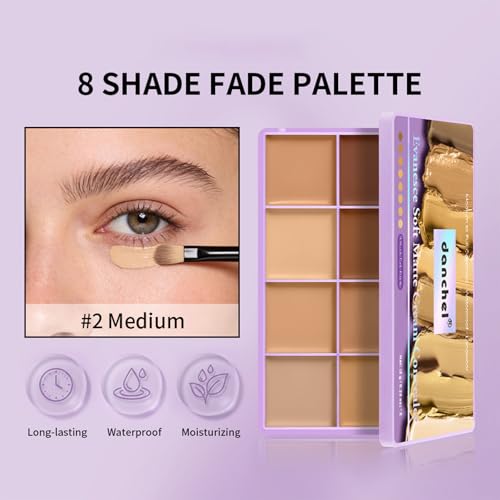 Dulele 8-Color Cream Concealer Palette - Full Coverage