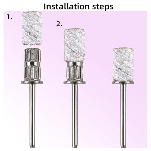 180-Grit White Nail Drill Sanding Bands Set - 100 Pcs with Mandrel, Fine Grit for Acrylic Nails - Variation of THIS listing