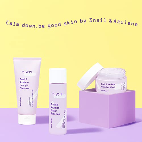 TIA'M TIAM Snail&Azulene Low pH Cleanser, Gel Facial Cleanser, Snail Secretion Filtrate, pH Balancing, Anti Acne, Breakouts Treatment, Sensitive Skin, 6.76 Fl.Oz