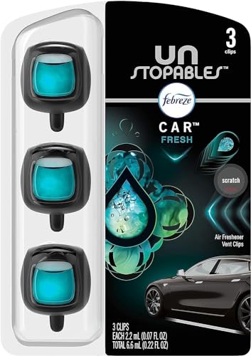 Febreze Unstopables Car Odor-Eliminating Car Freshener Vent Clip Fresh, .07 fl oz. Car Vent Clip