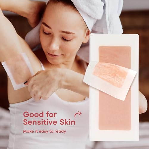 Wax Strips Hair Removal for Women: Natural Home & Travel Brazilian Body Waxing Strip for Bikini Armpit Leg - Vegan & Sensitive Skin Friendly, 40 Ct With Wipes