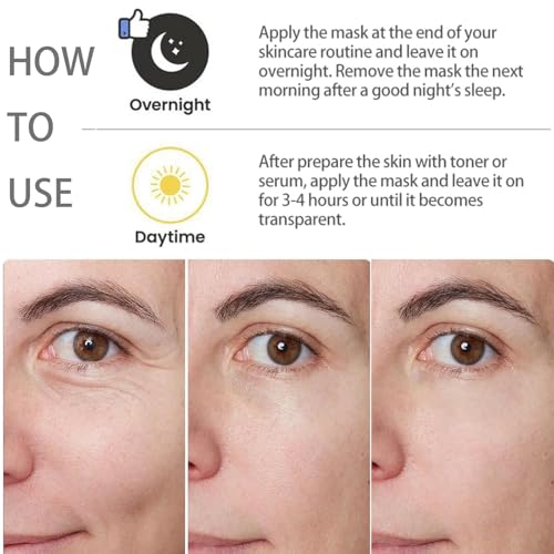 5 Pack Deep Collagen Face Mask, Bio-Collagen Korean Overnight Hydrogel Mask, Anti Wrinkle Firming Lifting Korean Collagen Films for Improve Skin Elasticity, Firming And Moisturizing