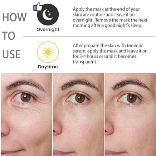 5 Pack Deep Collagen Face Mask, Bio-Collagen Korean Overnight Hydrogel Mask, Anti Wrinkle Firming Lifting Korean Collagen Films for Improve Skin Elasticity, Firming And Moisturizing